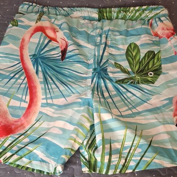 Nova Men Blue and Pink Athletic Shorts Flamingo Print size large - Picture 4 of 6